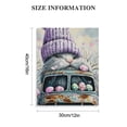 thumbnail image 3 of Fenyluxe Easter Gnome Canvas Wall Art, Violet Bunny Hat Decor, Fanciful Spring Artwork for Living Room, Bedroom, Office 12x16in, 3 of 5