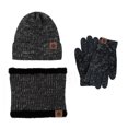 thumbnail image 1 of Scarf Touch Screen Gloves Large Hat Scarf Gloves Set Thick Knit Skull Cap, 1 of 5