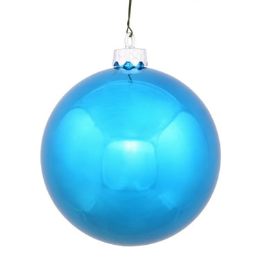 Vickerman 3" Turquoise Shiny Ball Ornament, 12 per Bag