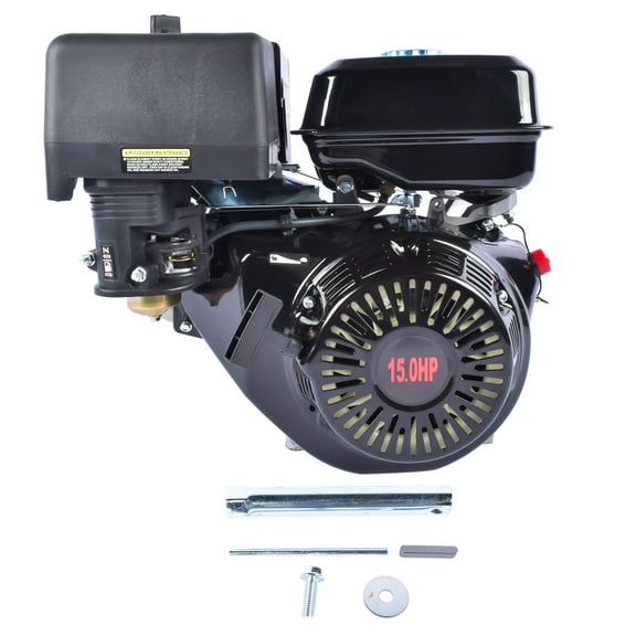 15HP 420cc Gas Engine, Horizontal Shaft 4 Stroke OHV Gas Motor, Shaft 1" (25mm) Diameter, Go Kart Motor Engine for Log Splitters Compressors Lawn Mowers