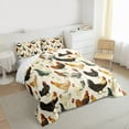 thumbnail image 3 of Feelyou Rustic Rooster Queen Comforter Set, Farmhouse Animal Bedding Comforter Set, 3pcs, 3 of 8