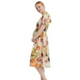 thumbnail image 6 of BLTIBY Womens Maternity Dresses Summer Short Sleeve Printed Skirts Fashion V Neck Loose Casual Breastfeeding Knee Length Dress Beige XL, 6 of 9