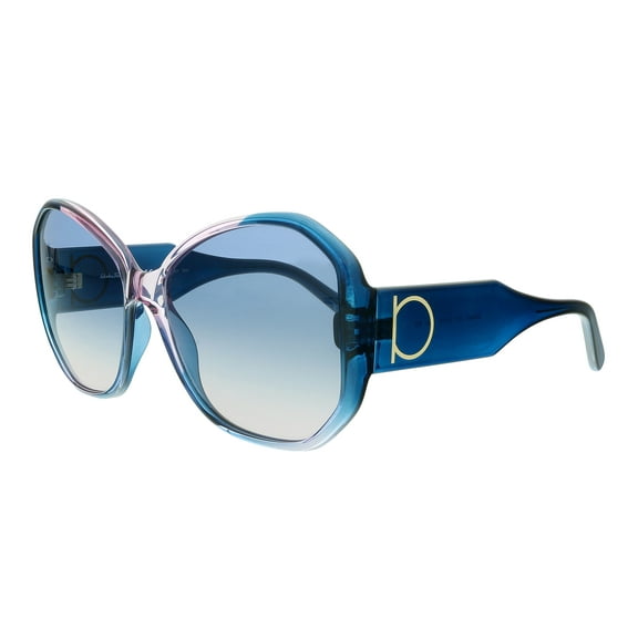 Salvatore Ferragamo SF942S 431 Blue Antique Lilac Gradient Modified Rectangle Sunglasses for Womens