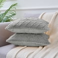 thumbnail image 2 of REGALWOVEN Set of 2 Decorative Throw Pillow Covers Faux Fur Throw Pillow Covers for Sofa Light Gray 18" x 18", 2 of 5