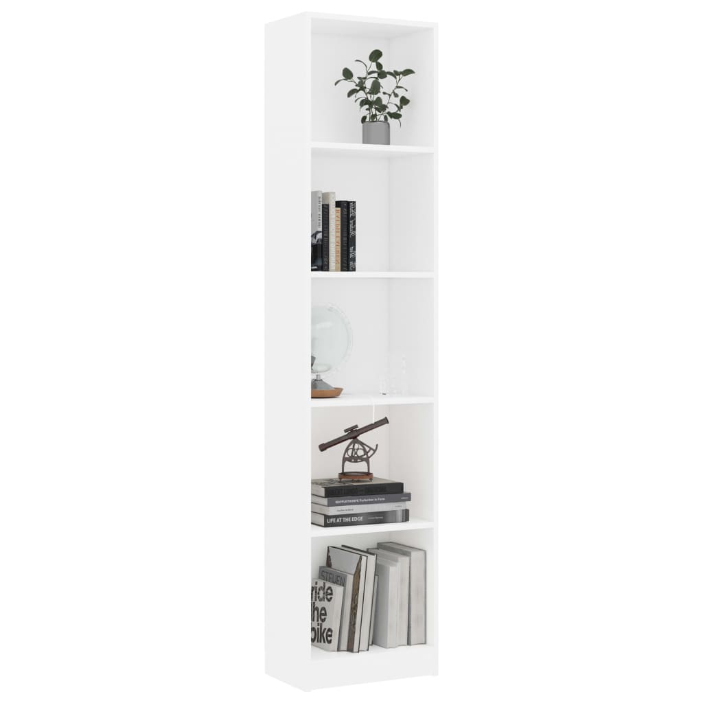 Kepooman Modern 5-layer Side Corner Storage Cabinet, Book Cabinet for Bedroom, Floor Cabinet for Living Room, Wood White Kepooman Modern 5-layer Side Corner Storage Cabinet, Book Cabinet for Bedroom, Floor Cabinet for Living Room, Wood White