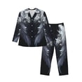 thumbnail image 1 of Balery Elegant Feathered Floral Wings Pijama para Hombre de Dos Piezas con Manga Larga, Conjunto de Dormir y Descanso Suave con Bolsillos-X-Large, 1 of 7