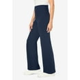 thumbnail image 3 of Woman Within Plus Size Tall Stretch-Cotton Knit Pull-On Wide-Leg Leggings, 3 of 6