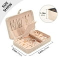 thumbnail image 5 of BZSMCE Leather Jewelry Box - Rectangular Moonlit Kitty Dreams Pattern 8.27x5.5x1.78in Beige, 5 of 8