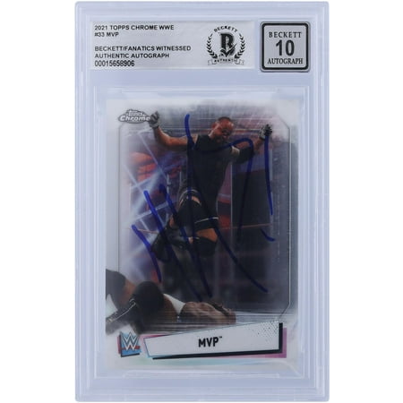 MVP WWE Autographed 2021 Topps Chrome #33 Beckett Fanatics Witnessed Authenticated 10 Card - Fanatics Authentic Certified