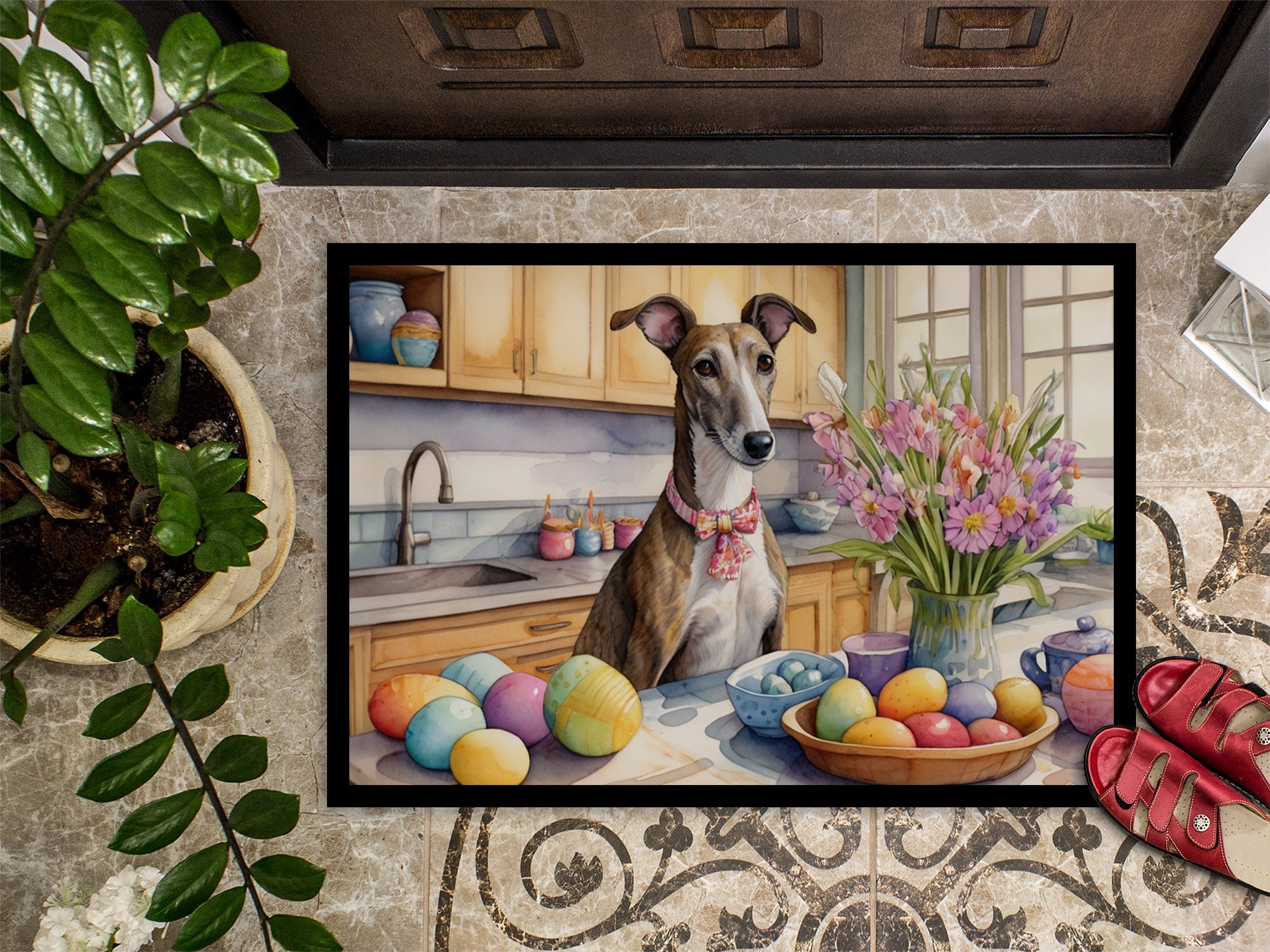 Decorating Easter Greyhound Doormat 27 in x 18 in