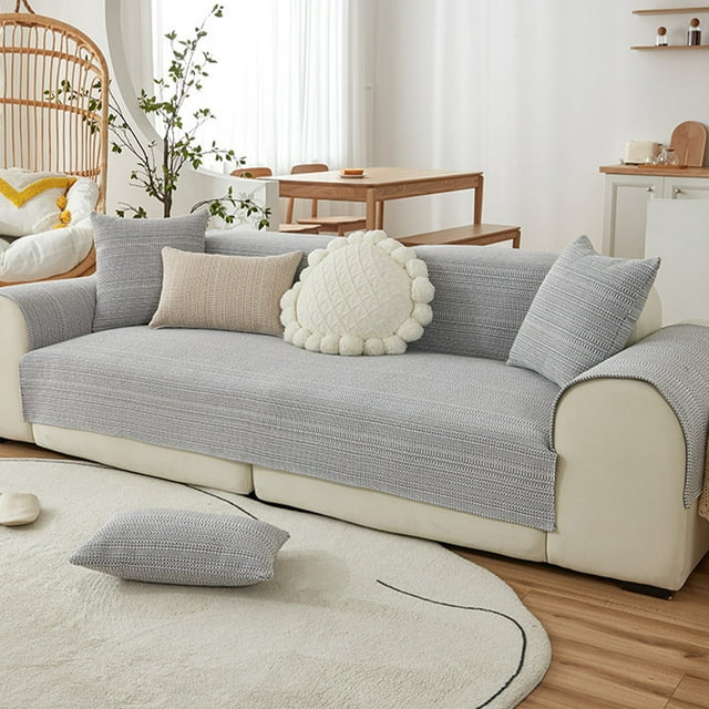 Housses de Sofa, Housse Extensible pour Canapé Housses de Meubles, Coussins en Lin pour Sofa, Housses de Coussins de Canapé, Housses de Sofa Douces et Magiques Lavables Extensibles Résistantes pour Coussin de Chaise Protège-Meubles de Canapé
