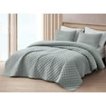 thumbnail image 2 of Chezmoi Collection 3-Piece Cotton Gauze Oversized King Quilt Set, Light Blue-Gray Soft Washed Cotton Gauze Bedspread, Lightweight Breathable for All Season, 2 of 9