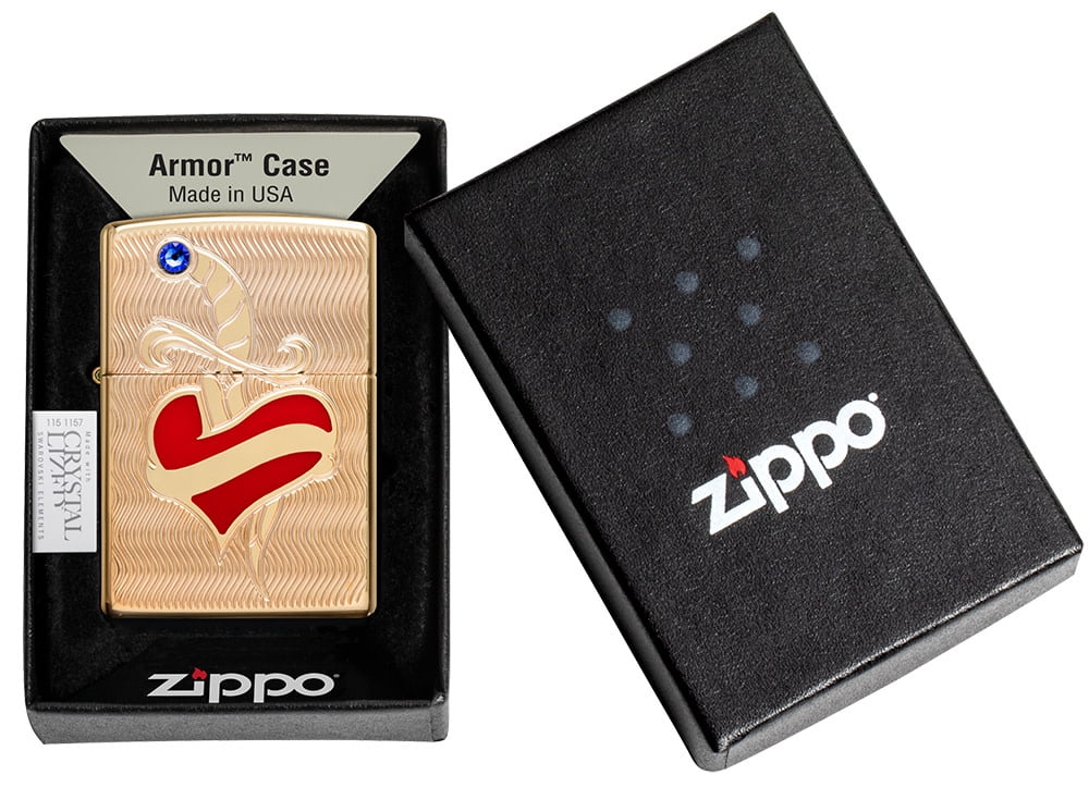 Zippo Armor High Polish Chrome Deep Carve Zipper Design Pocket