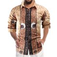 thumbnail image 1 of Camisa de manga larga con estampado de bronceado informal de moda de otoño para hombre Pompotops oipoqjl48192, 1 of 8