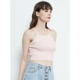 thumbnail image 3 of Womens Casual Vest Stretch Rib Knit Cropped Yoga Sleeveless High Elastic Tank Tops, 3 of 6