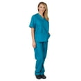 thumbnail image 5 of M&M SCRUBS Women Scrub Set V-Neck Medical Scrub Tops and Drawstring Pants - Pack of 2 Set (Teal, 5X-Large), 5 of 7