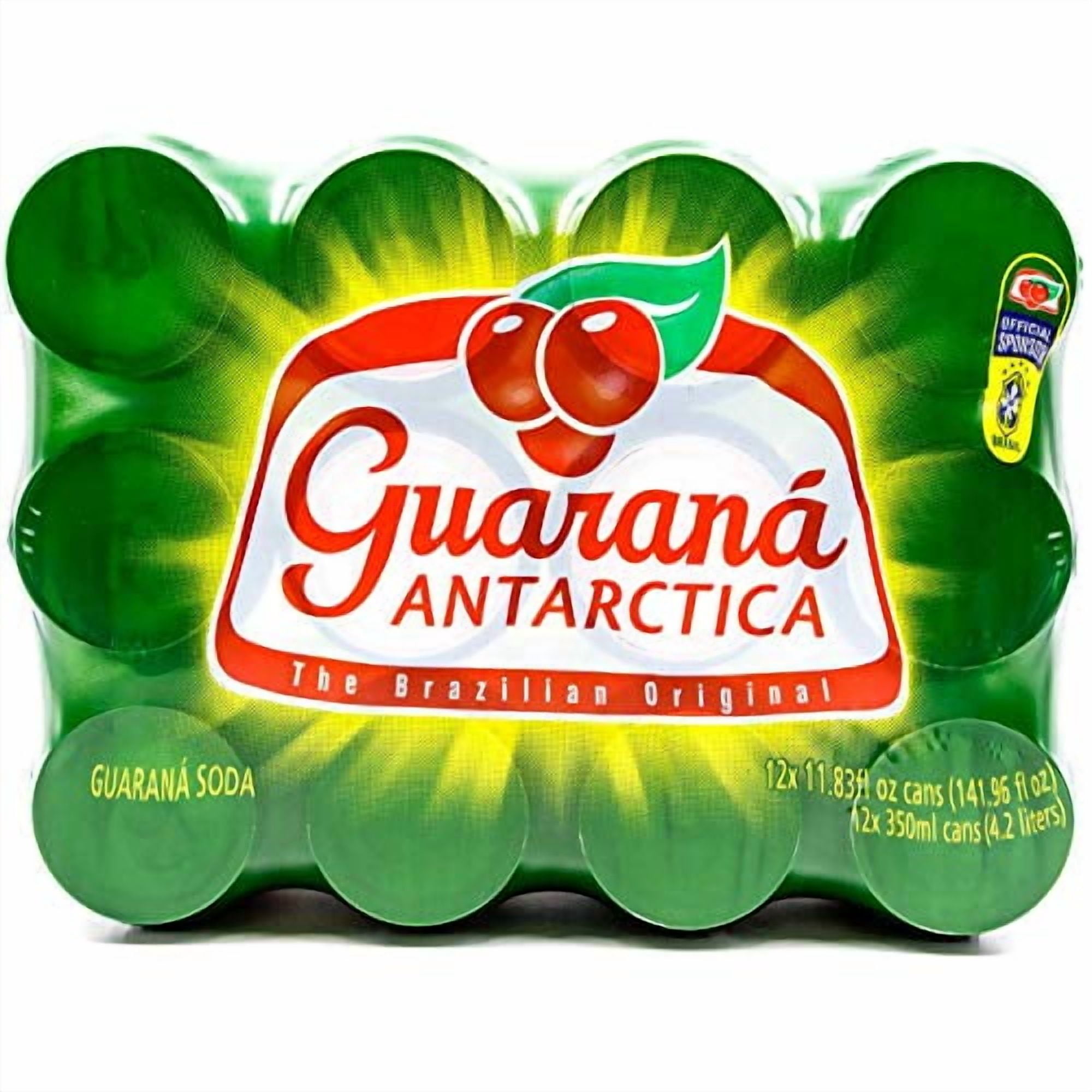 Guarana Antarctica, The Brazilian Original Guarana Soda, Regular, 11.83 fl oz (Pack of 12)