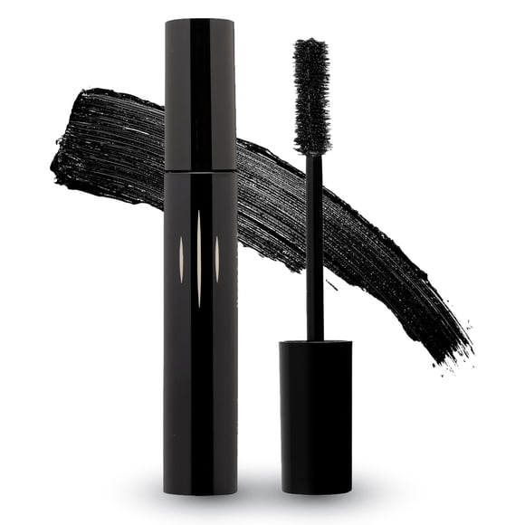 Máscara de alargamiento profesional radiante - Máscara de pestañas de fibra para longitud y volumen extremos - Fórmula de cera natural sin crueldad - Cepillo de silicona a prueba de manchas - (0.43 oz