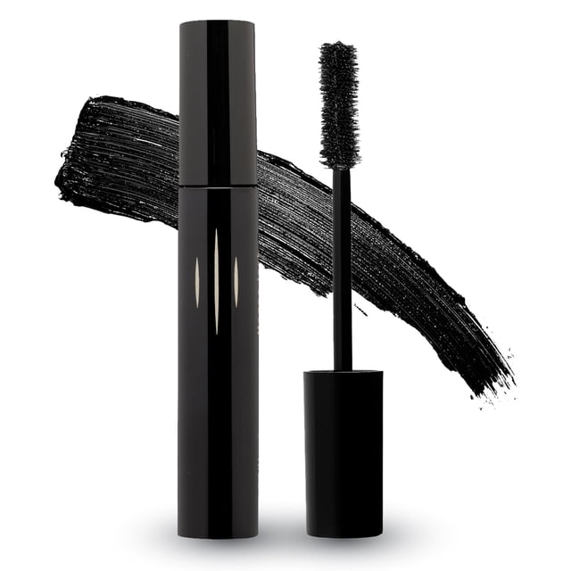 Máscara de alargamiento profesional radiante - Máscara de pestañas de fibra para longitud y volumen extremos - Fórmula de cera natural sin crueldad - Cepillo de silicona a prueba de manchas - (0.43 oz