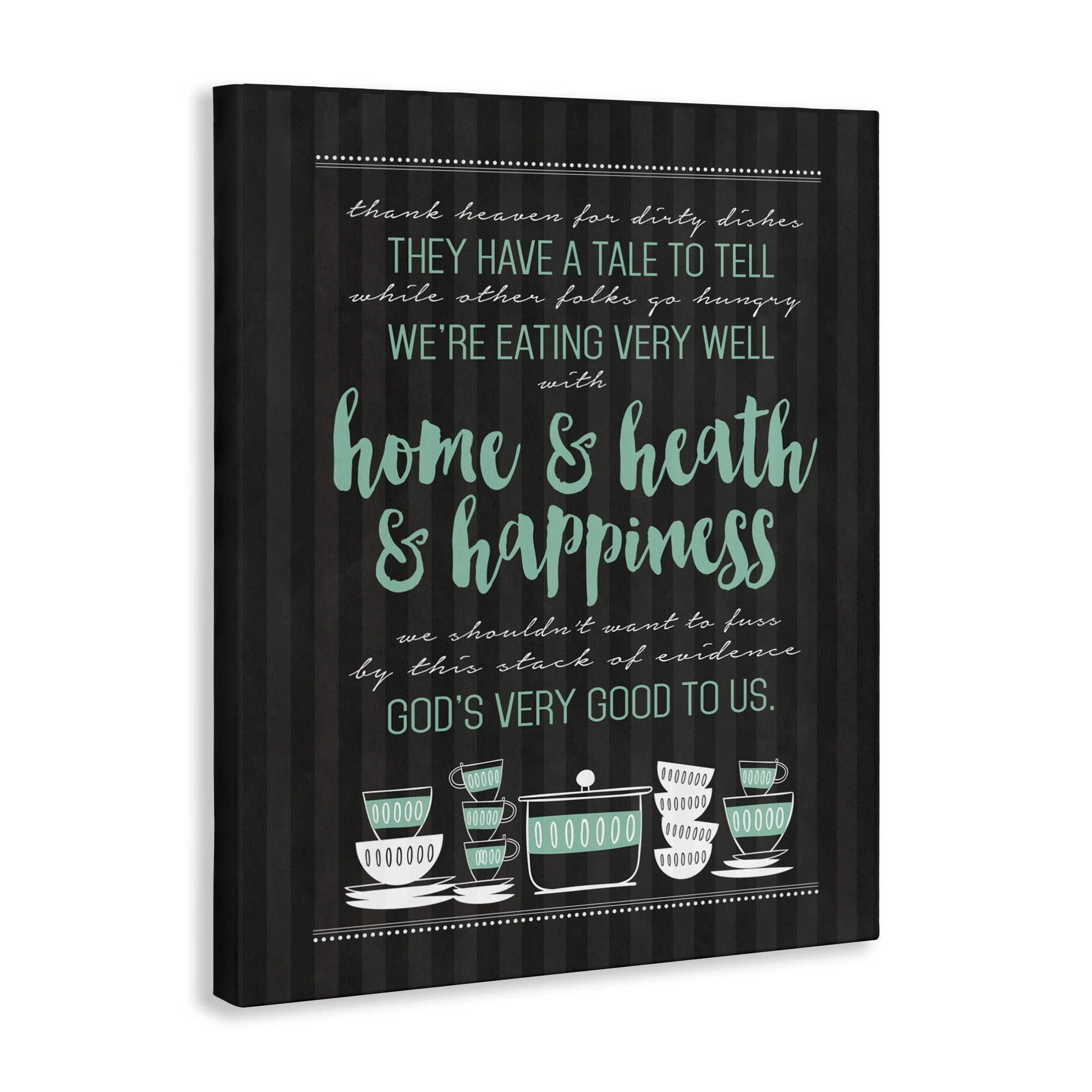 God's Good To Us Kitchen Canvas Wall Art, design by Lettered and Lined