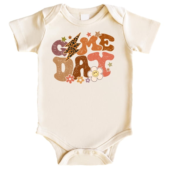 Game Day Leopard School Spirit Shirt for Game Day Apparel for Adults and Kids Natural Bodysuit Newborn