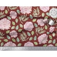 thumbnail image 2 of Soimoi Red Rayon Fabric Leaves & Flower Floral Print Fabric by Yard 42 Inch Wide, 2 of 3