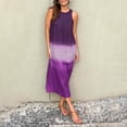thumbnail image 1 of WILLBEST Maxi Vestidos de Mujer Vestido Largo Informal de Lino sin Mangas con Abertura y Degradado Teñido Anudado para Mujer Mediana, 1 of 3