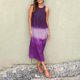 thumbnail image 1 of WILLBEST Maxi Vestidos de Mujer Vestido Largo Informal de Lino sin Mangas con Abertura y Degradado Teñido Anudado para Mujer Grande, 1 of 3