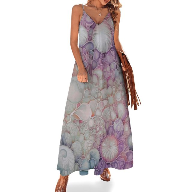 Vestido sin mangas con estampado icónico de estrellas atómicas para mujer Vestidos largos con velo Vestidos de verano para mujer