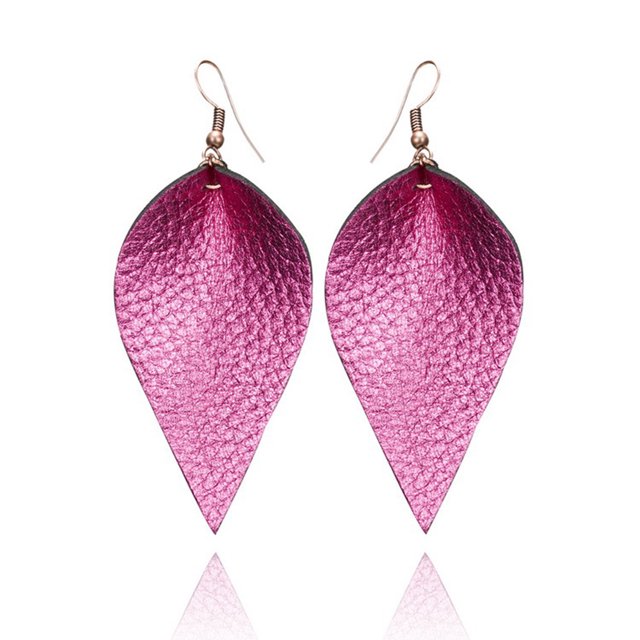 Lightweight Drop Earrings with Leather for Everyday