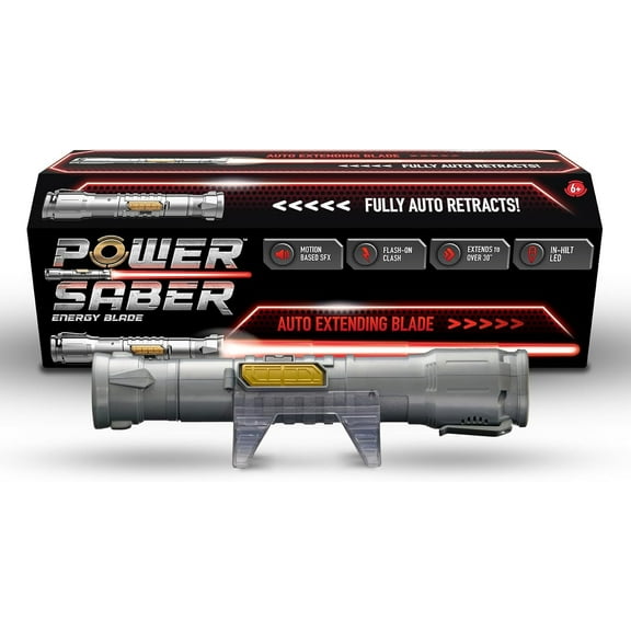 Power Saber Energy Blade Red | First Ever Automatic Saber | Auto Extending & Retracting Saber | Extends 35" (90cm) | Motion Based SFX | Ages 6 | by Goliath