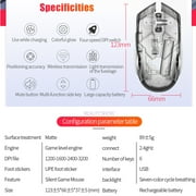 Wireless Gaming Mouse, Rechargeable Wireless Computer Mouse,7-Color LED Light,Ergonomic Mouse with 6 Silent Click Buttons,4 Adjustable 3200 DPI Wireless Mouse for Laptop,PC,Mac,Black