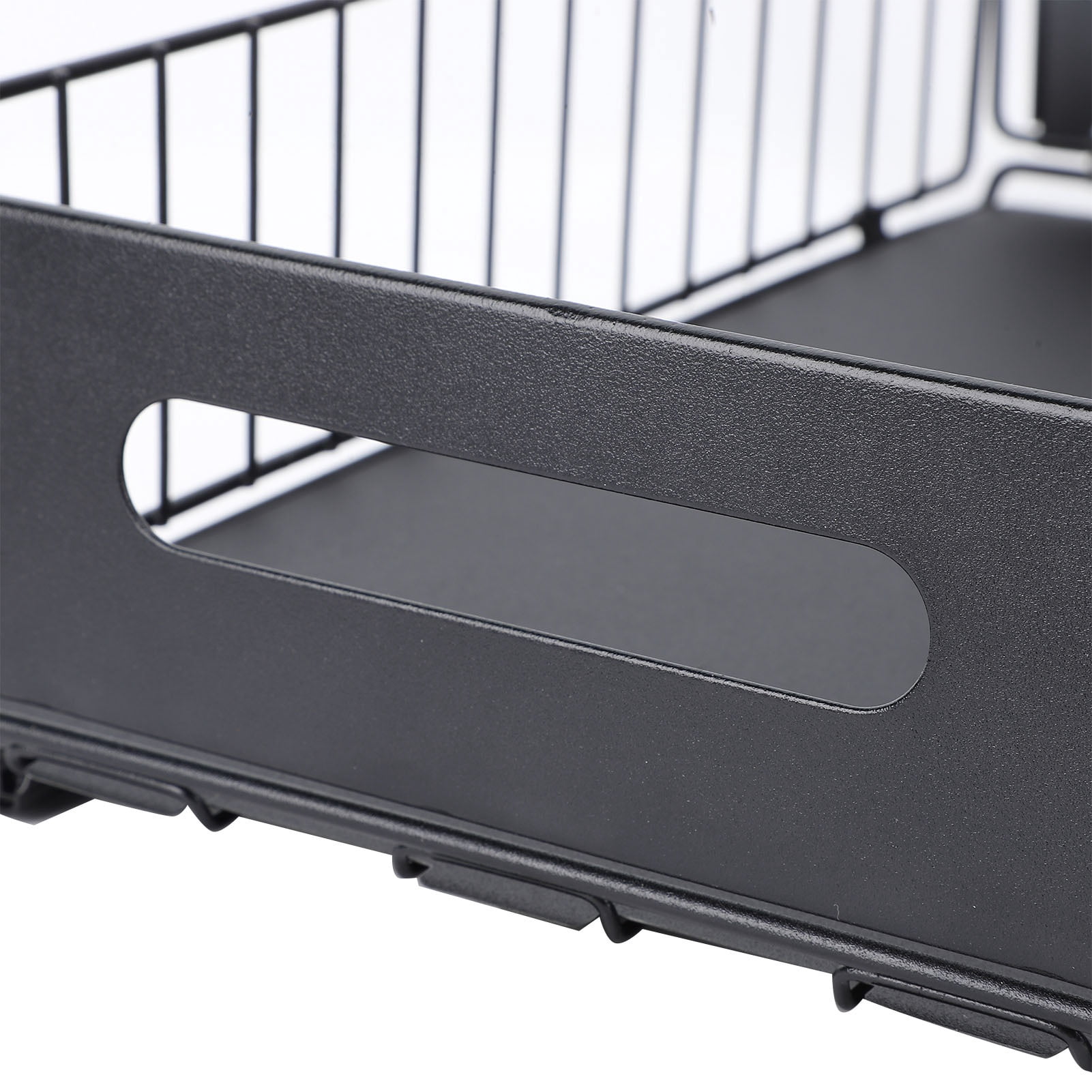 YAHHU 2PCS Pull Out Cabinet Organizer Metal Flexible Multifunctional Pull Out Spice Rack for Under Sink Kitchen Short Black (15.35 inches / 39 cm)