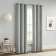 thumbnail image 5 of Eclipse Blackout Curtains, Darrell Thermaweave Grommet 37 in x 84 in Curtain Panel in Grey, Sold as a Single Curtain Panel, 5 of 10