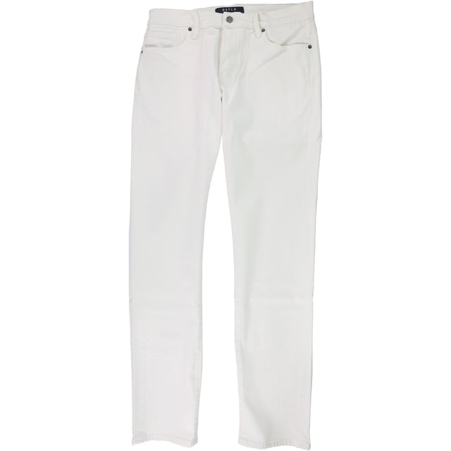DSTLD Jeans pour Hommes, Coupe Ajustée, Coupe Ajustée, Unis, Blancs, 28W x 32L