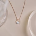 thumbnail image 3 of JeenMata X-Shaped Round Cut Lab Grown Diamond Pendant Necklace in 18K Rose Gold Plating for Women, 3 of 10