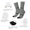 thumbnail image 3 of Disketp Black And White Stripes Unisex Crew Socks Lightweight Breathable Ventilation Ankle Socks, Mid-calf socks for Daily, 3 of 6