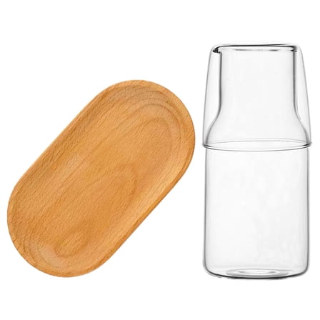 Hemobllo Bedside Pitcher Clear Water Pitcher Glass 1 Set