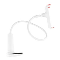 HEMOTON 74cm Multifunctional Table Cell Phone Mount Holder 360 Adjustable Universal Gooseneck Smartphone Stand for Desk (White)