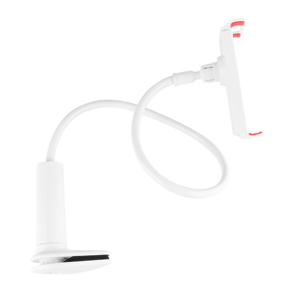 HEMOTON 74cm Multifunctional Table Cell Phone Mount Holder 360 Adjustable Universal Gooseneck Smartphone Stand for Desk (White)