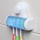thumbnail image 4 of Soporte autoadhesivo para cepillos de dientes con cubierta para baño, estante organizador de cepillos de dientes montado en la pared con 5 ranuras para ducha, dormitorio, gabinete, 4 of 5