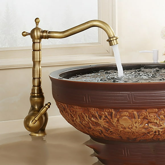 nipocaio Copper Bathroom Sink Faucet,Vintage Sink Mixer Tap