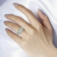 thumbnail image 5 of HeartsAndYou 5.5ct Emerald Cut Moissanite Gatsby Cocktail Engagement Ring for Women 18k White Gold over Silver, 5 of 5