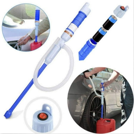 Pump Battery Operated Liquid Transfer Water Gas Tools Petrol Fuel Portable Car Siphon Hose Blue (Best Way To Siphon Gas Out Of A Car)