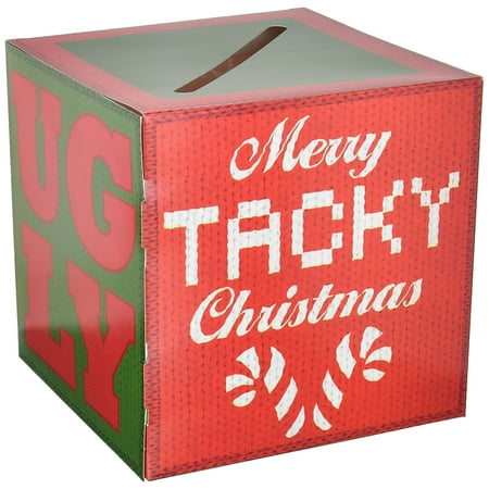 Ugly Christmas Sweater Party Contest Ballot Box with 10 Ballots, One Size, Multicolor, One ballot box and 10 ballots per package By Beistle,USA