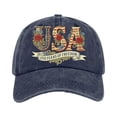 thumbnail image 2 of America Birthday Hat 250 Years Anniversary Hat Patriotic USA Baseball Cap Adjustable Distressed Print Soft Washed Cotton for 4th of July & Daily Wear Navy, 2 of 7