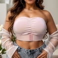thumbnail image 4 of Wiyuqeen Plus Size Bandeau Tops for Women with Front Closure Strapless Sporty Tube Tops Solid Wireless Bralettes Bras, 4 of 8