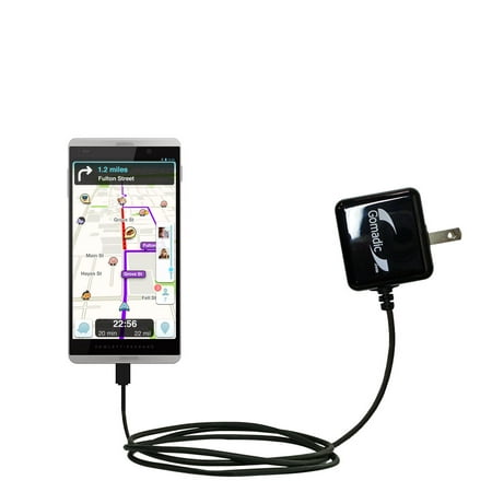 Gomadic Intelligent Compact AC Home Wall Charger suitable for the HP Slate 6 VoiceTab II - High output power with a convenient, foldable plug design -