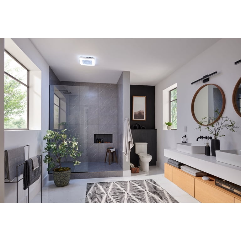 Broan Vc110cct 110 Cfm 1.5 Sone Ceiling Mounted Voice Control Bath Fan -  White - Walmart.com