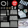 229pcs Jewelry Resin Molds, TSV Silicone Casting Tools Kit, DIY Jewelry Set for DIY Crafts Making Pendant Earrings Necklaces Bracelets Full Set Epoxy Mold, for Beginners and Professional